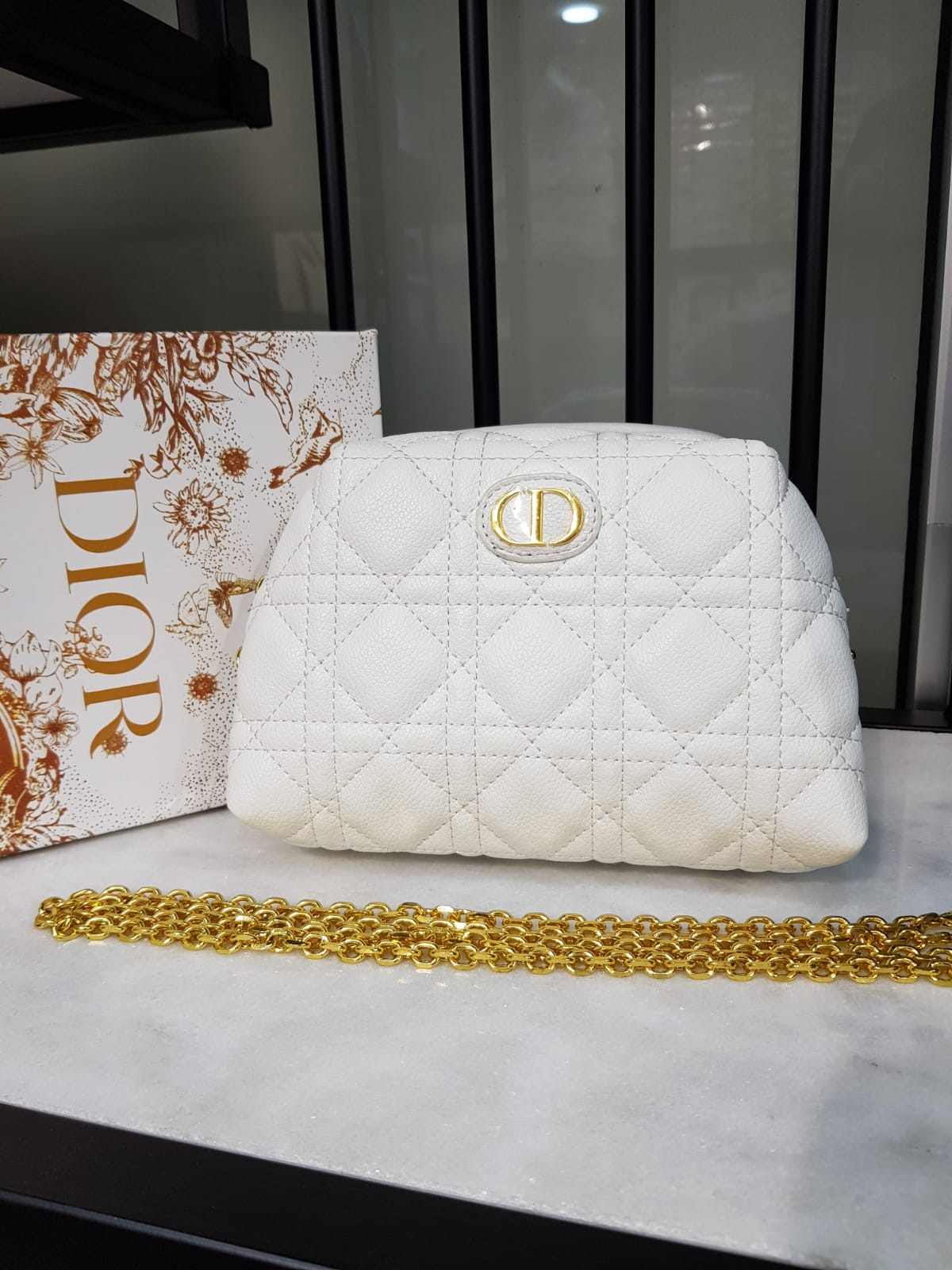Christian Dior Caro D-Cosy Bag Quilted Calfskin Mini