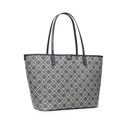T Monogram Zip Tote Tory Navy - Stylish & Luxury Designer Tote Bag
