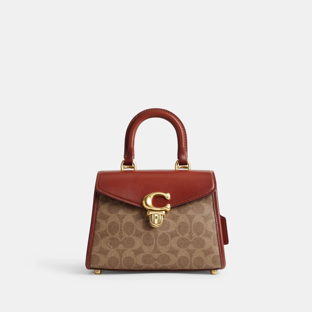 Coach Sammy Top Handle Bag Brown Leather Satchel Bag