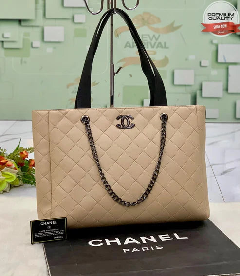 Chanel Quilted Tote Bag with Chain Strap