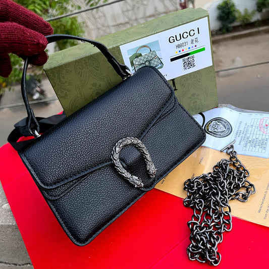 Guccj Long Chain Crossbody Bag