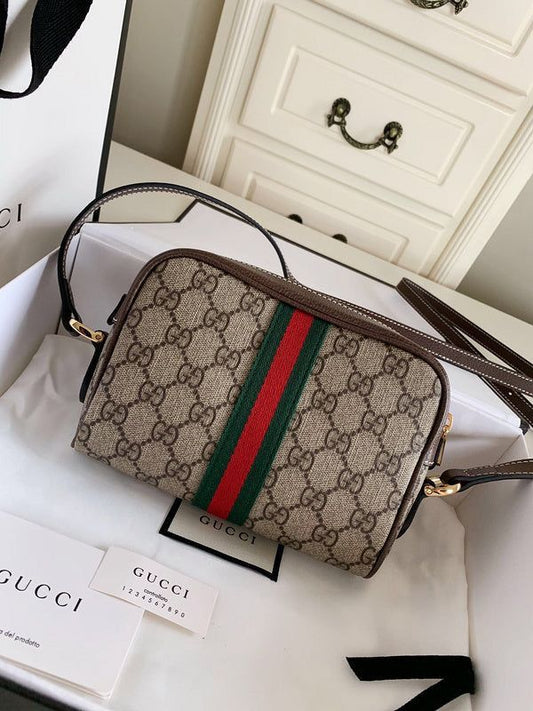 Gucci GG Supreme Monogram Web Mini Ophidia Shoulder Bag